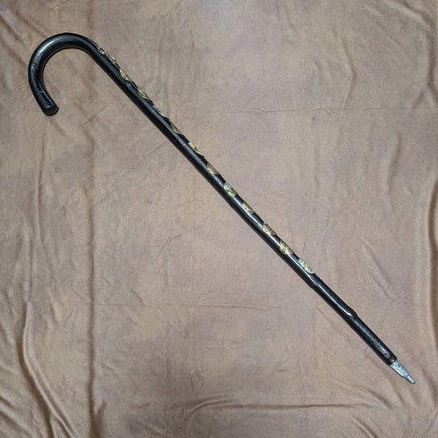 復古紳士大號手杖歐洲旅遊徽章弧形手柄 94 厘米